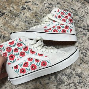 Vans high tops flowers size 7